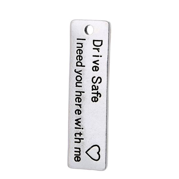 100pcs/lot antique silver "drive safe,i need you here with me" inspiration charm pendant--- 10x35mm, Bronze;silver
100pcs/lot antique silver "drive safe,i need you here with me" inspiration charm pendant--- 10x35mm, Bronze;silver