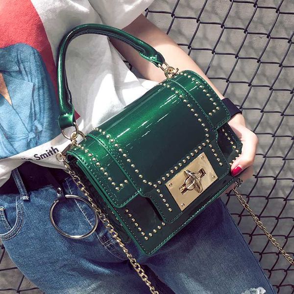 2018 patent leather women crossbody bags fashion rivet design women shoulder bags smalll chian ladies handbags
2018 patent leather women crossbody bags fashion rivet design women shoulder bags smalll chian ladies handbags
