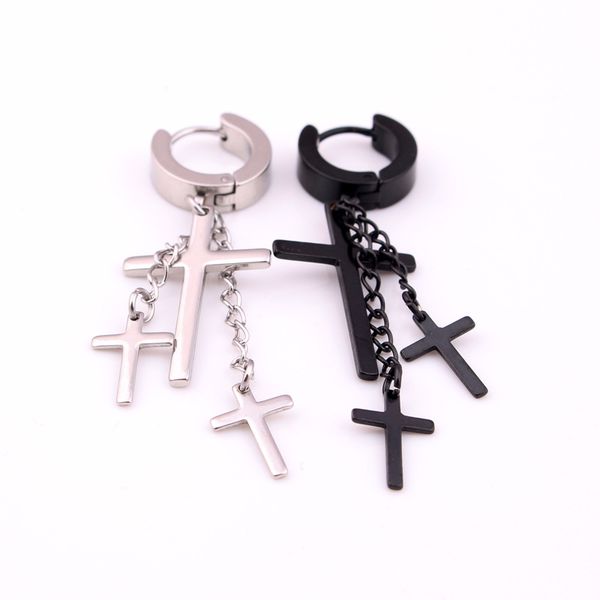 fashion women men cross gold black stainless steel jesus three chain long cross charm hoop huggie ear clip earrings jewelry, Golden;silver
fashion women men cross gold black stainless steel jesus three chain long cross charm hoop huggie ear clip earrings jewelry, Golden;silver