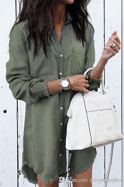 dress spring summer casual hi-lo dresses womens summer jeans shirt dresses tassel stand collar, Black;gray
dress spring summer casual hi-lo dresses womens summer jeans shirt dresses tassel stand collar, Black;gray