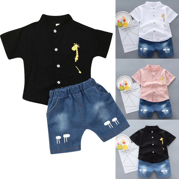 2pcs kid baby boys cotton gentleman shirt jean shorts summer clothes outfits set, White
2pcs kid baby boys cotton gentleman shirt jean shorts summer clothes outfits set, White