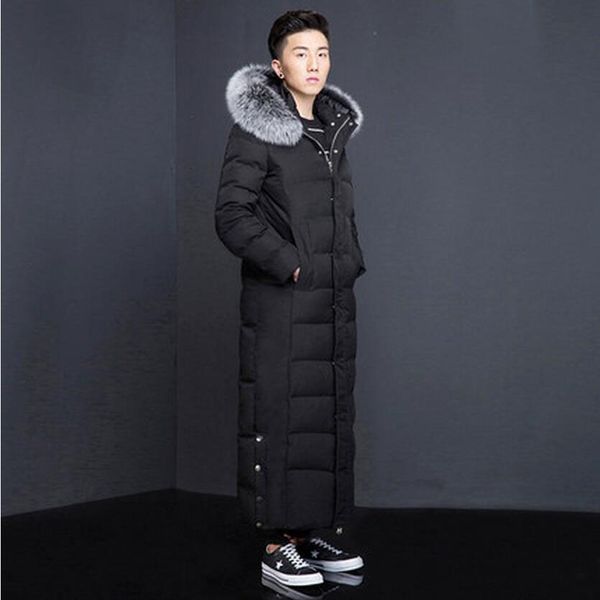 men duck down coat man down jacket thickening over knee coats warm cold-proof overcoat parkas detachable fur collar, Black
men duck down coat man down jacket thickening over knee coats warm cold-proof overcoat parkas detachable fur collar, Black