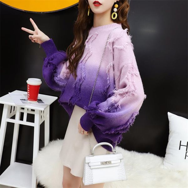 tassel pullover women loose gradient long sleeve thicken warm knit jacket autumn 2019 new casual style, White;black
tassel pullover women loose gradient long sleeve thicken warm knit jacket autumn 2019 new casual style, White;black