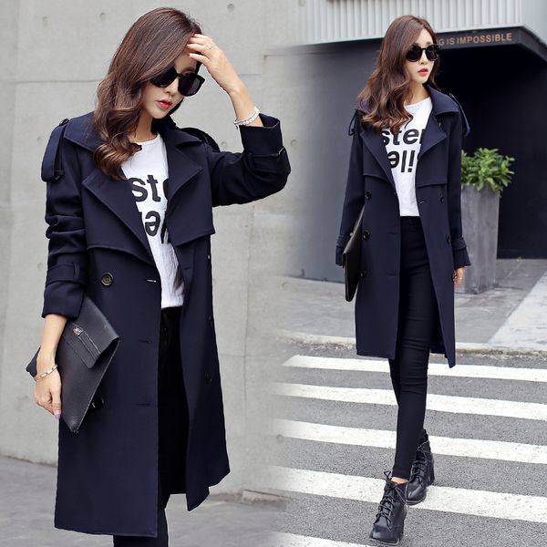 2019 spring and autumn new ladies fashion slim self-cultivation slimming long windbreaker jacket, Tan;black
2019 spring and autumn new ladies fashion slim self-cultivation slimming long windbreaker jacket, Tan;black