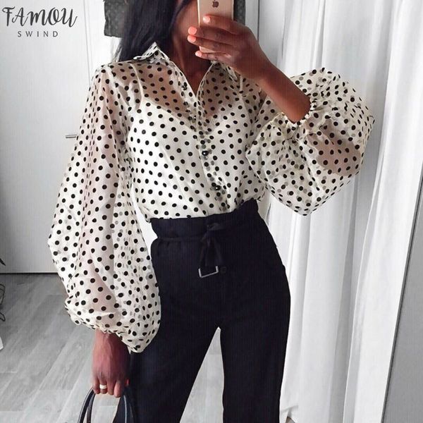2020 fashion dots blouse women sheer polka dot organza blouse perspective puff sleeve blusas women shirts, White
2020 fashion dots blouse women sheer polka dot organza blouse perspective puff sleeve blusas women shirts, White