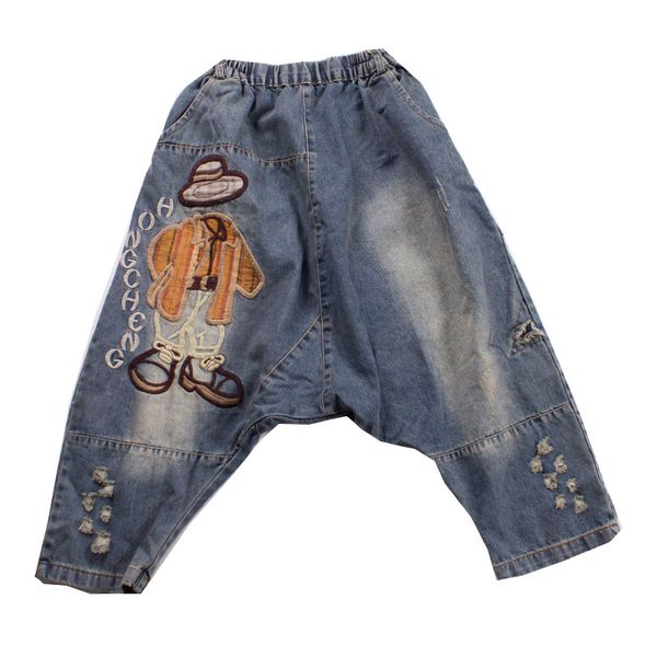 Navy Blue White Black Feer The Big Fat Mm Code Mickey Embroidered Seven Cowboy Haroun Pants Bk4152
Navy Blue White Black Feer The Big Fat Mm Code Mickey Embroidered Seven Cowboy Haroun Pants Bk4152