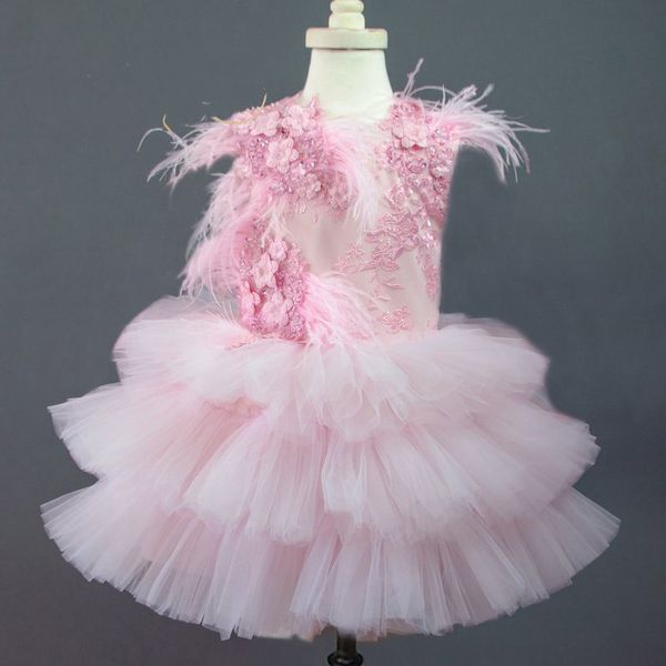pink puffy baby girl first birthday dress tiered skirt 3d flowers feather o neck flower girl dress party pageant gowns clothes, Red;yellow
pink puffy baby girl first birthday dress tiered skirt 3d flowers feather o neck flower girl dress party pageant gowns clothes, Red;yellow