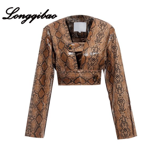 longqibao women's clothing autumn new realistic snakeskin pu short fashion casual short coat leather coats and jackets women, Black;brown
longqibao women's clothing autumn new realistic snakeskin pu short fashion casual short coat leather coats and jackets women, Black;brown