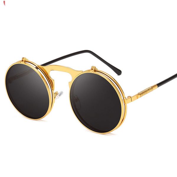 retro steampunk sunglasses flip up green yellow red round summer style sun glasses men women 2019, White;black
retro steampunk sunglasses flip up green yellow red round summer style sun glasses men women 2019, White;black