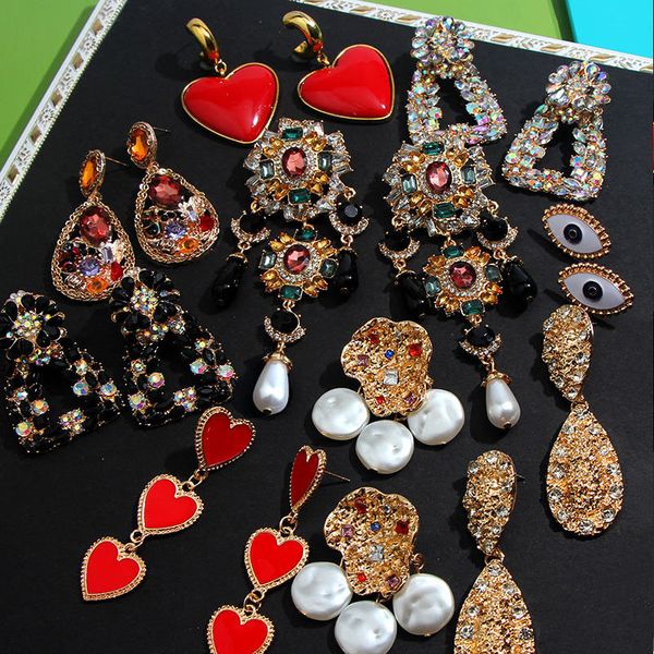 flatfoosie luxury gold color drop earrings for women za trendy new crystal geometric heart bohemian large dangle earring jewelry, Silver
flatfoosie luxury gold color drop earrings for women za trendy new crystal geometric heart bohemian large dangle earring jewelry, Silver