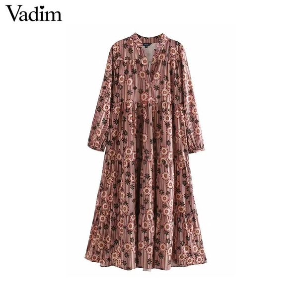 casual dresses vadim women vintage floral pattern midi dress long sleeve pleated straight style female mid calf vestidos qd287, Black;gray
casual dresses vadim women vintage floral pattern midi dress long sleeve pleated straight style female mid calf vestidos qd287, Black;gray