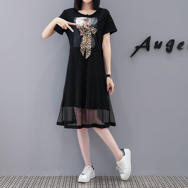 5xl plus size women bow dress summer 2019 mori girl loose sweet short sleeve tshirt patchwork mesh midi dresses black, Black;gray
5xl plus size women bow dress summer 2019 mori girl loose sweet short sleeve tshirt patchwork mesh midi dresses black, Black;gray