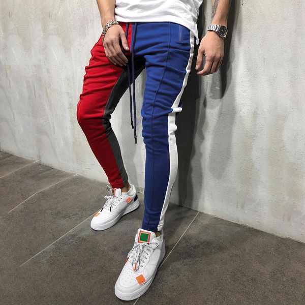 men's pants vogue men slim fit sweatpants drawstring striped track color patchwork jogging pant sports hip hop trousers long slacks, Black
men's pants vogue men slim fit sweatpants drawstring striped track color patchwork jogging pant sports hip hop trousers long slacks, Black