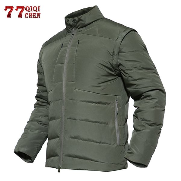 qiqichen winter warm down jacket men's tactical detachable sleeve coats breathable waterproof ultra light jacket roupas, Black
qiqichen winter warm down jacket men's tactical detachable sleeve coats breathable waterproof ultra light jacket roupas, Black
