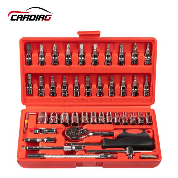 46pcs/set carbon steel combination tool set wrench batch head ratchet pawl socket spanner screwdriver household car repair tool
46pcs/set carbon steel combination tool set wrench batch head ratchet pawl socket spanner screwdriver household car repair tool
