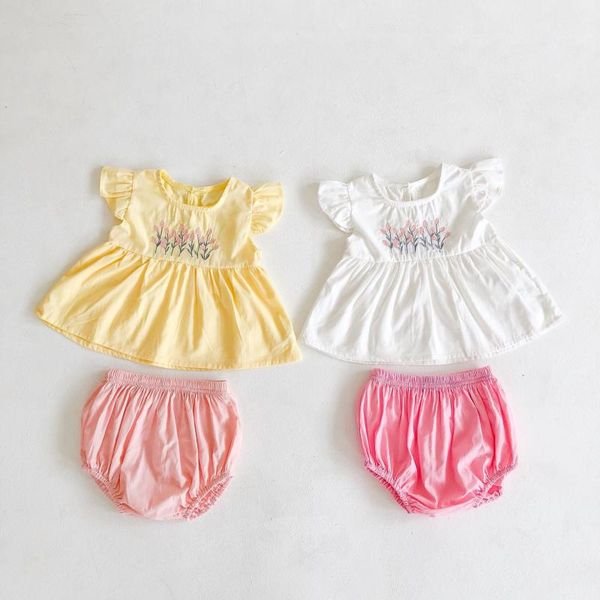 2020 korea style girls boys 2 pcs set embroidery t shirt+ shorts summer cotton kids suits 0-2 years, White
2020 korea style girls boys 2 pcs set embroidery t shirt+ shorts summer cotton kids suits 0-2 years, White