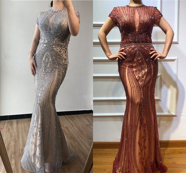luxury champagne beaded mermaid prom dresses real pictures short sleeves evening gown long formal party dresses bm1622, Black
luxury champagne beaded mermaid prom dresses real pictures short sleeves evening gown long formal party dresses bm1622, Black