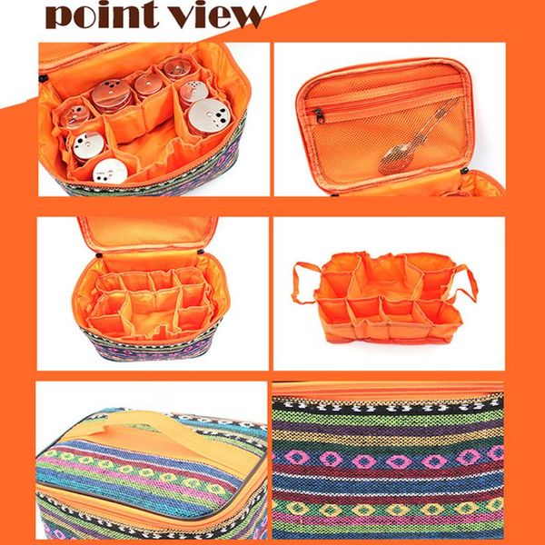 fashion jars pack organizer bbq camping picnic bag kitchen storage seasoning handbag mesh pocket outdoor portable condiment
fashion jars pack organizer bbq camping picnic bag kitchen storage seasoning handbag mesh pocket outdoor portable condiment