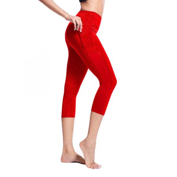 side pocket stitching yoga sports leggings womens tight stretch fitness pants seven-point exercise gym trousers lady #lr3, White;red
side pocket stitching yoga sports leggings womens tight stretch fitness pants seven-point exercise gym trousers lady #lr3, White;red