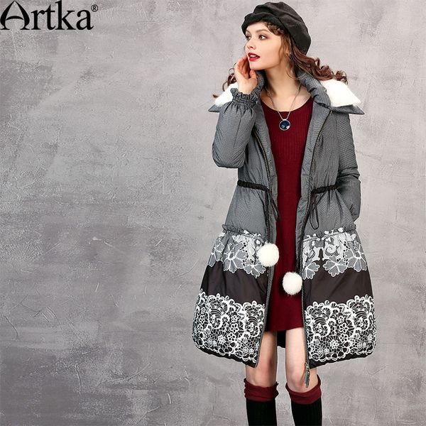 artka women's winter jacket 2018 duck down parka with removable fur collar ladies overcoat thick down coat with belt zk11266d, Black
artka women's winter jacket 2018 duck down parka with removable fur collar ladies overcoat thick down coat with belt zk11266d, Black