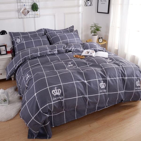 grey polyester fabric bed set and beddings size crown&plaid printing quilt cover sets 4pcs bedclothes bedlinen
grey polyester fabric bed set and beddings size crown&plaid printing quilt cover sets 4pcs bedclothes bedlinen