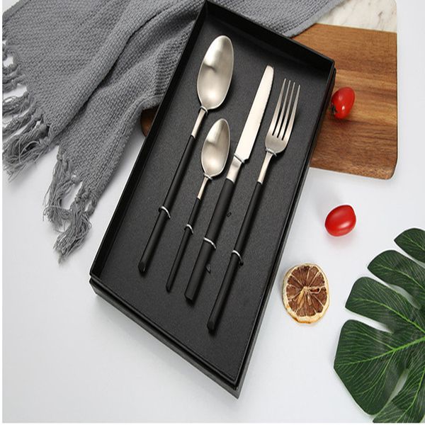 304 stainless steel cutlery spoon tableware set 1005 square handle drawing sanding steak knife and fork gift promotion wholesale
304 stainless steel cutlery spoon tableware set 1005 square handle drawing sanding steak knife and fork gift promotion wholesale