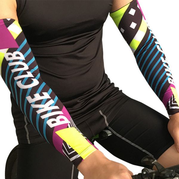 

1pair breathable uv protection running bike riding ice fabric arm sleeves basketball cycling elbow pad sports arm warmers, Black