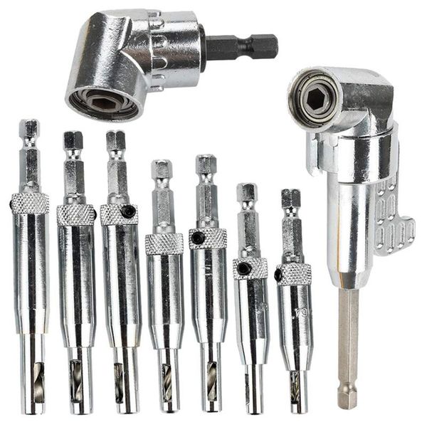 xd-7pcs 1/4 inch hex shank self centering hinge drill bits + 1pc 105 degree right angle drill + 1pc angle extension socket h
xd-7pcs 1/4 inch hex shank self centering hinge drill bits + 1pc 105 degree right angle drill + 1pc angle extension socket h