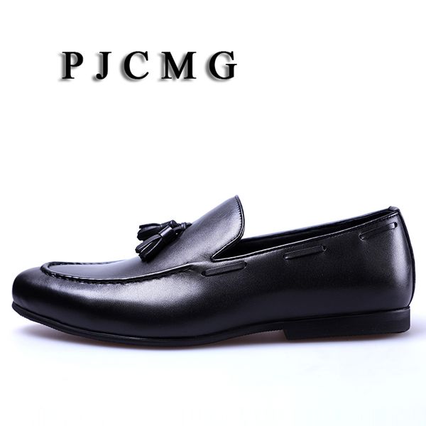 pjcmg fashion comfortable loafers genuine leather loafers pointed toe flats oxfords dress men shoes with tassel, Black
pjcmg fashion comfortable loafers genuine leather loafers pointed toe flats oxfords dress men shoes with tassel, Black