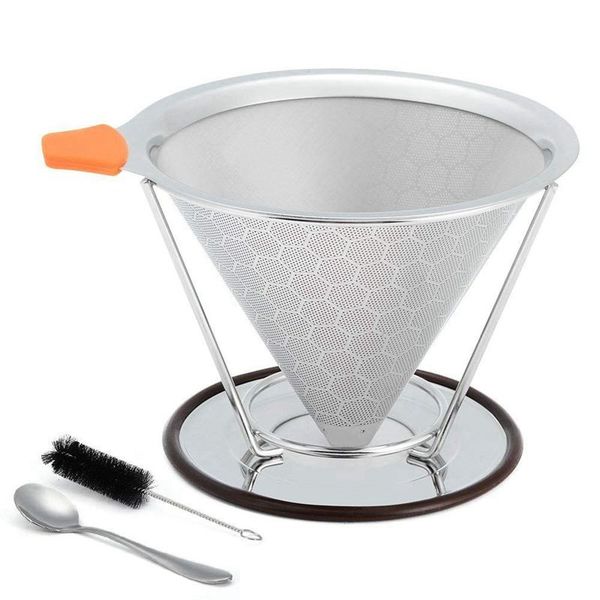 pour over coffee filter reusable beehive double mesh stainless steel cone coffee dripper paperless with separate stand spoon cle coffee filt
pour over coffee filter reusable beehive double mesh stainless steel cone coffee dripper paperless with separate stand spoon cle coffee filt
