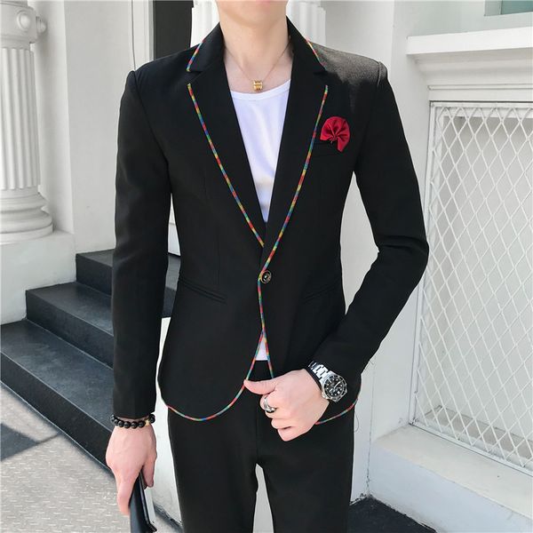 2019 new men's two-piece set (jacket + pants) s-xxxl teen male dress suits ,gray blue black khaki, White;black
2019 new men's two-piece set (jacket + pants) s-xxxl teen male dress suits ,gray blue black khaki, White;black