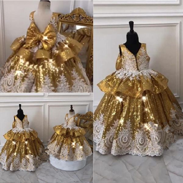 blingbling gold sequins flower girls dresses for wedding party ball gowns v neck ivory applique lace first communion dress, White;blue
blingbling gold sequins flower girls dresses for wedding party ball gowns v neck ivory applique lace first communion dress, White;blue
