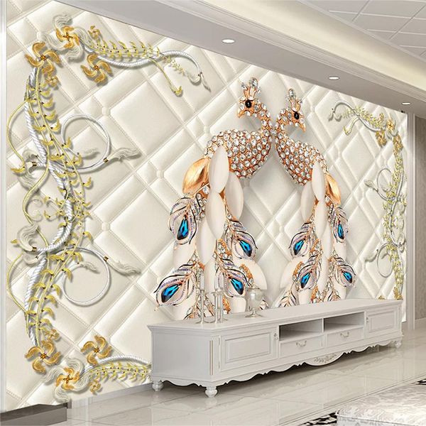 custom 3d wall mural european style peacock jewelry luxury wallpaper living room tv sofa background wall decor papel de parede
custom 3d wall mural european style peacock jewelry luxury wallpaper living room tv sofa background wall decor papel de parede