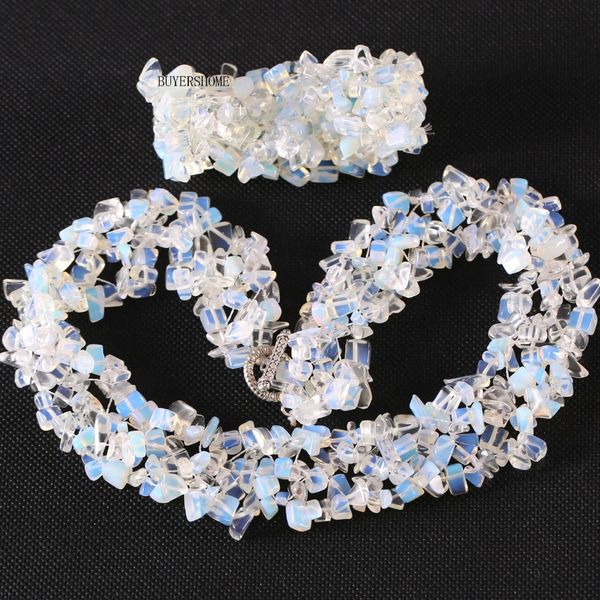 fashion women jewelry sets 4x8mm chip beads natural stone light opal necklace 18" bracelet 7" 1set ing, Silver
fashion women jewelry sets 4x8mm chip beads natural stone light opal necklace 18" bracelet 7" 1set ing, Silver