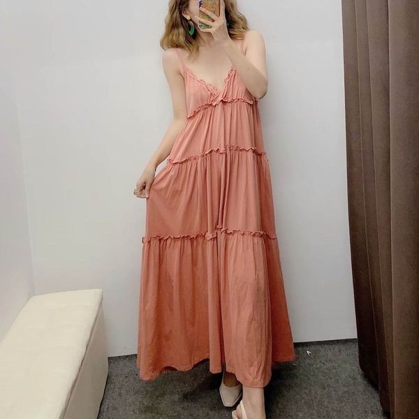 women spaghetti strap dresses summer 2020 new fashion vertical sense jersey material modern lady cascading long dress, Black;gray
women spaghetti strap dresses summer 2020 new fashion vertical sense jersey material modern lady cascading long dress, Black;gray