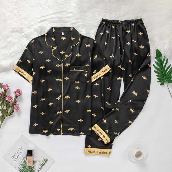 halosweet turn-down collar summer full length pajama setstwo pieces short sleeves pyjamas women sleepwear silk, Black;red
halosweet turn-down collar summer full length pajama setstwo pieces short sleeves pyjamas women sleepwear silk, Black;red