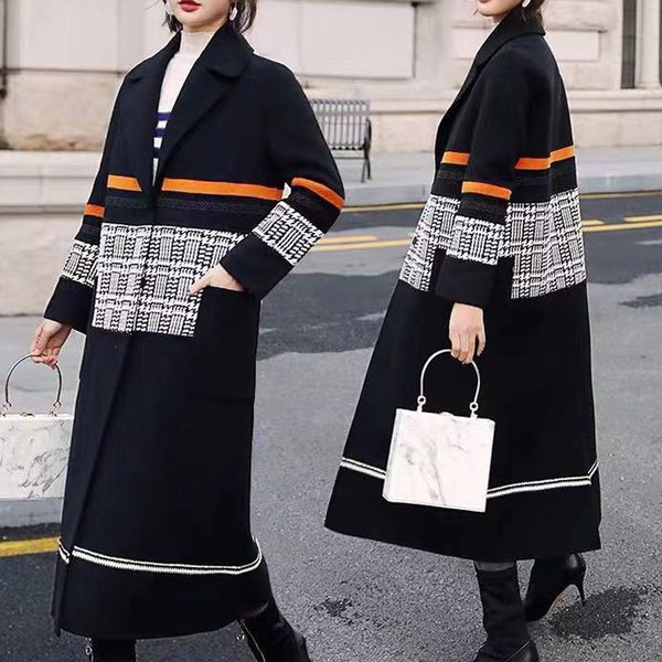 women's oversize lapel cashmere wool blend belt trench coat outwear jacket 2020 warm windproof overcoat cappotto da donna#3, Black
women's oversize lapel cashmere wool blend belt trench coat outwear jacket 2020 warm windproof overcoat cappotto da donna#3, Black