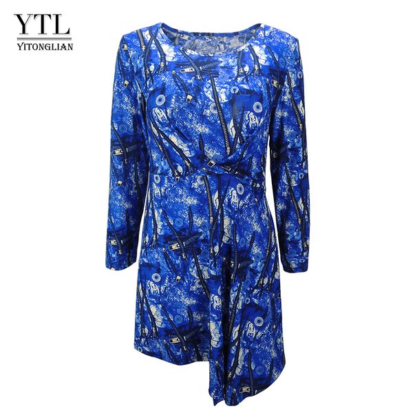female spring fashion three quarter sleeve asymmetrical hem sky blue zip digital printed t-shirt women high low h206, White
female spring fashion three quarter sleeve asymmetrical hem sky blue zip digital printed t-shirt women high low h206, White