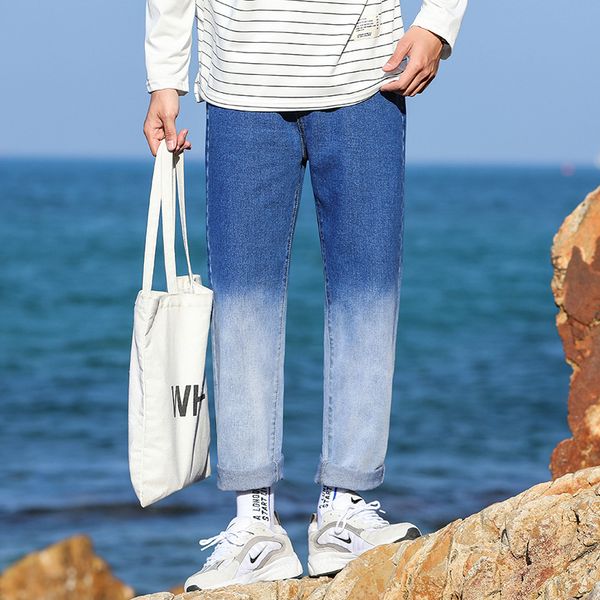 gradient jeans men tide brand loose straight trend korean version of the wild mens denim wide leg loose pants, Blue
gradient jeans men tide brand loose straight trend korean version of the wild mens denim wide leg loose pants, Blue