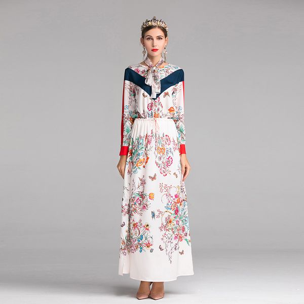 fashion 2019 designer runway maxi dress women's long sleeve charming floral print long dress, Black;gray
fashion 2019 designer runway maxi dress women's long sleeve charming floral print long dress, Black;gray