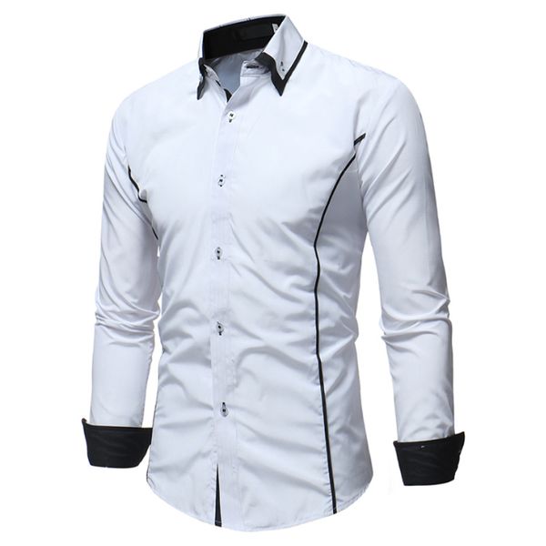 2019 men's casual shirt slim fit men's casual button down shirt long sleeve formal dress shirts men male clothing camisa, White;black
2019 men's casual shirt slim fit men's casual button down shirt long sleeve formal dress shirts men male clothing camisa, White;black
