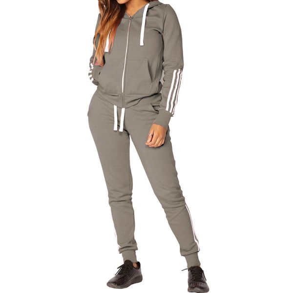 women two piece outfits 2019 spring new casual hooded jacket and jogger suit woman fashion letter printed tracksuits ing, Gray
women two piece outfits 2019 spring new casual hooded jacket and jogger suit woman fashion letter printed tracksuits ing, Gray