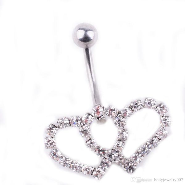 0335( 2 colors) belly button rings body piercing jewelry double heart clear colors dangle accessories fashion double love gift 10pcs lot, Silver
0335( 2 colors) belly button rings body piercing jewelry double heart clear colors dangle accessories fashion double love gift 10pcs lot, Silver