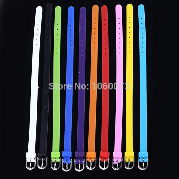 soft silicone wristbands rubber buckle belt charm bracelets fit 8mm slider beads mix colors 20pcs, Golden;silver
soft silicone wristbands rubber buckle belt charm bracelets fit 8mm slider beads mix colors 20pcs, Golden;silver
