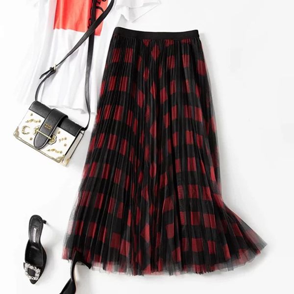vintage plaid женщины mesh midi юбка элегантная женская женский плиссе середина теленок юбка дикие стильная женщина длинные юбки, Black
vintage plaid женщины mesh midi юбка элегантная женская женский плиссе середина теленок юбка дикие стильная женщина длинные юбки, Black