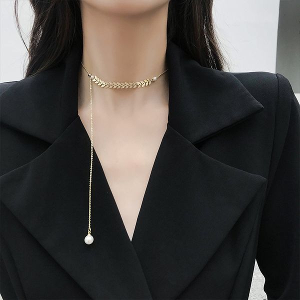 fashion style pearl choker necklace fairy willow leaf chain pendant necklace for women girls collarbone neck chain jewelry gifts, Golden;silver
fashion style pearl choker necklace fairy willow leaf chain pendant necklace for women girls collarbone neck chain jewelry gifts, Golden;silver
