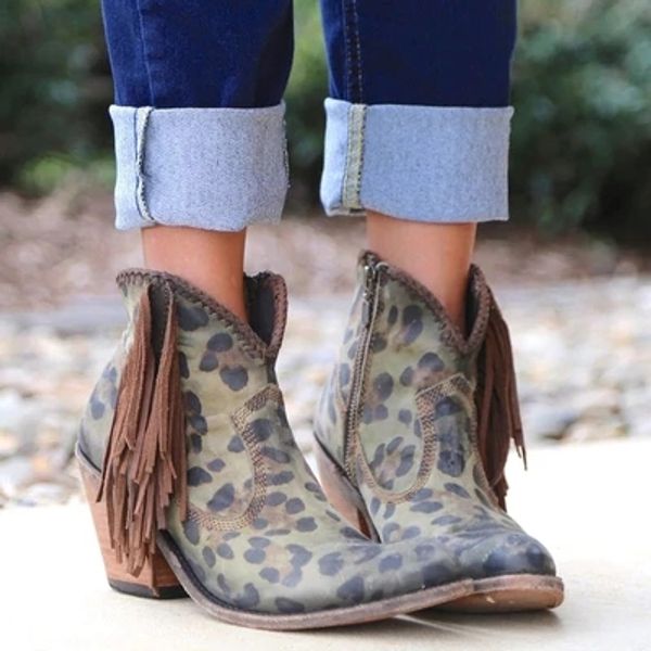 autumn winter genuine leather suede ankle boots leopard tassel side zip women's boots high heel short party shoes, Black
autumn winter genuine leather suede ankle boots leopard tassel side zip women's boots high heel short party shoes, Black