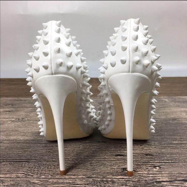 nude color rivets high heels patent pu leather exclusive needle sharp rivet high heels women's singles shoes 8cm 10cm 12cm #10, Black
nude color rivets high heels patent pu leather exclusive needle sharp rivet high heels women's singles shoes 8cm 10cm 12cm #10, Black