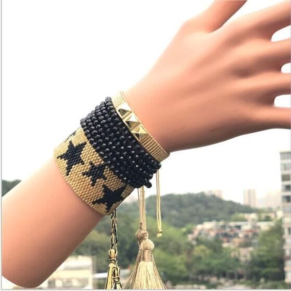 1pc miyuki bracelet jewelry ethnic bracelets women delica seed beads star tassel pulsera handmade woven friendship wholesale, Black
1pc miyuki bracelet jewelry ethnic bracelets women delica seed beads star tassel pulsera handmade woven friendship wholesale, Black