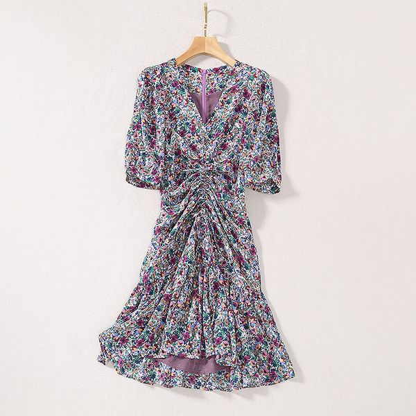 european and american women's clothing 2020 summer new style five-minute v neck floral print fashionable fishtail dress, White;black
european and american women's clothing 2020 summer new style five-minute v neck floral print fashionable fishtail dress, White;black